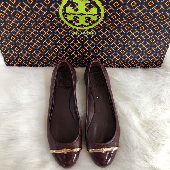 Tory Burch Pacey driver plum wine cap toe flat - Picture 4 of 11